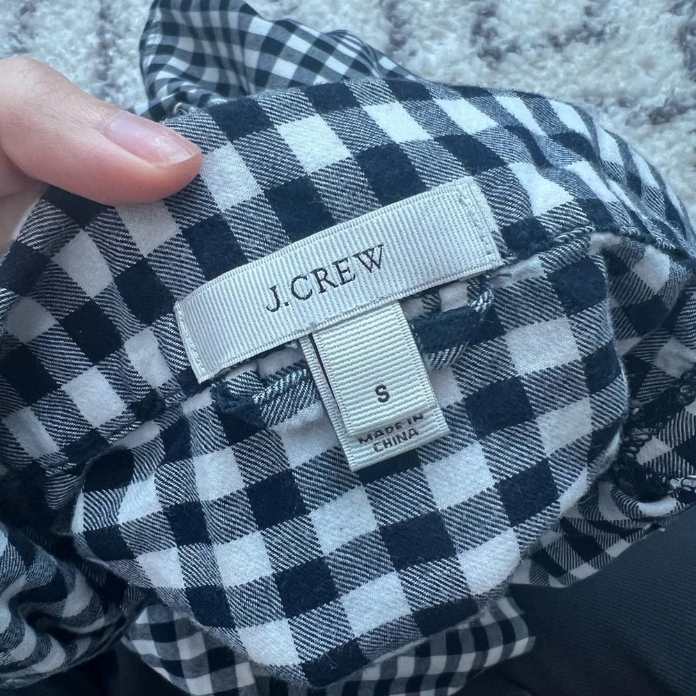 J. Crew Checked Pajama Button Down Top